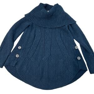 Angel of the North Anthropologie cable knit cowl neck boucle sweater wool